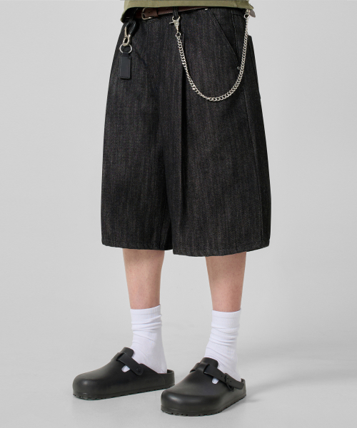 ESSENTIAL BERMUDA / CURVED DENIM HALF PANTS_5 COLOR