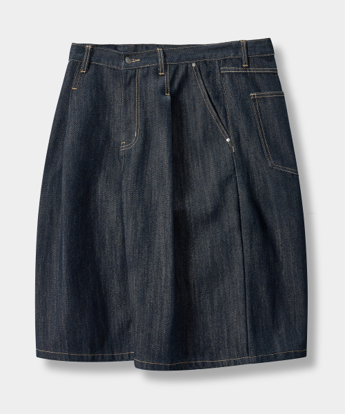 ESSENTIAL BERMUDA / CURVED DENIM HALF PANTS_5 COLOR