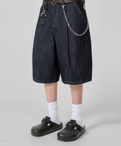 ESSENTIAL BERMUDA / CURVED DENIM HALF PANTS_5 COLOR
