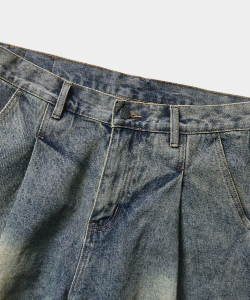 ESSENTIAL BERMUDA / CURVED DENIM HALF PANTS_5 COLOR
