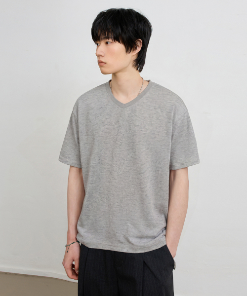 © EVERYONES SINGLE STITCH SHORT SLEEVE T-SHIRT (COOLMAX® FABRIC)_VNECK 5 COLOR