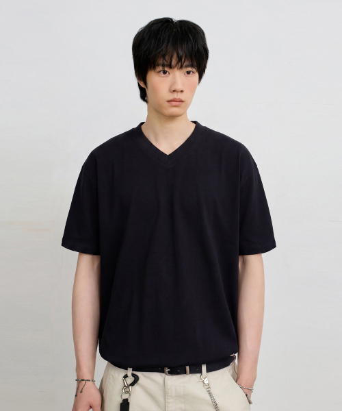 © EVERYONES SINGLE STITCH SHORT SLEEVE T-SHIRT (COOLMAX® FABRIC)_VNECK 5 COLOR