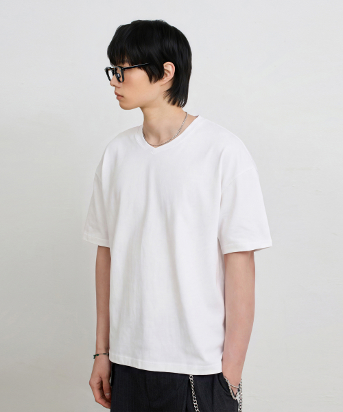 © EVERYONES SINGLE STITCH SHORT SLEEVE T-SHIRT (COOLMAX® FABRIC)_VNECK 5 COLOR