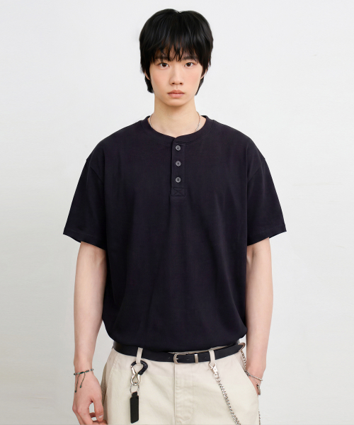 © EVERYONES SINGLE STITCH SHORT SLEEVE T-SHIRT (COOLMAX® FABRIC)_HENLEY 5 COLOR