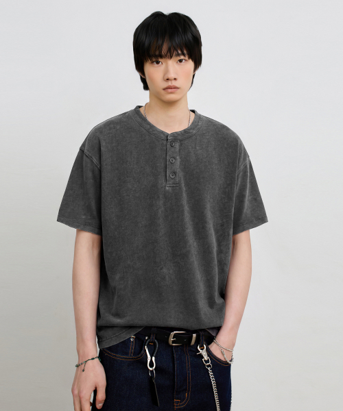 © EVERYONES SINGLE STITCH SHORT SLEEVE T-SHIRT (COOLMAX® FABRIC)_HENLEY 5 COLOR
