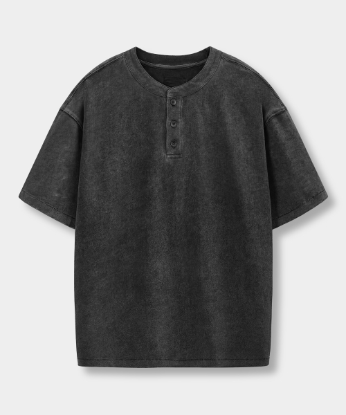 © EVERYONES SINGLE STITCH SHORT SLEEVE T-SHIRT (COOLMAX® FABRIC)_HENLEY 5 COLOR