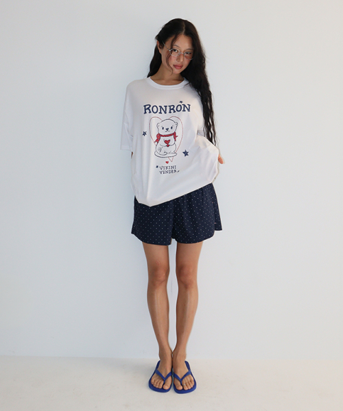 HEART POCKET TRUNK SHORT PANTS NAVY DOT