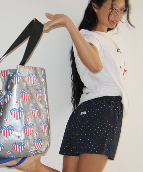 HEART POCKET TRUNK SHORT PANTS NAVY DOT