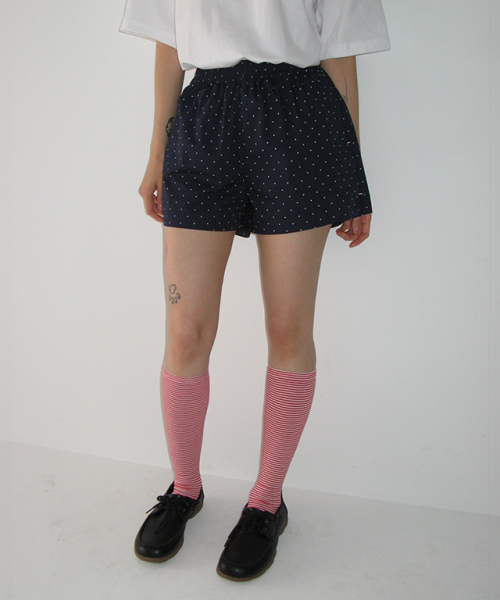 HEART POCKET TRUNK SHORT PANTS NAVY DOT