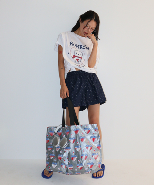 HEART POCKET TRUNK SHORT PANTS NAVY DOT