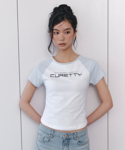 C CONTRAST RAGLAN SLIM T-SHIRT_LIGHT BLUE