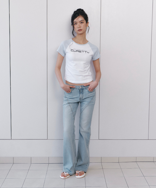 C CONTRAST RAGLAN SLIM T-SHIRT_LIGHT BLUE