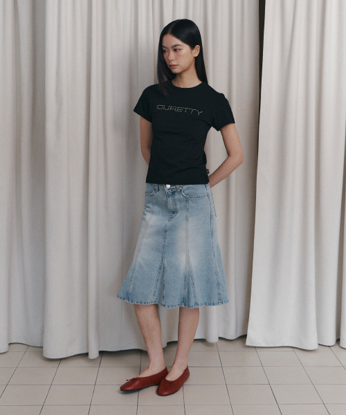 C PANEL-FLARE DENIM SKIRT_LIGHT BLUE