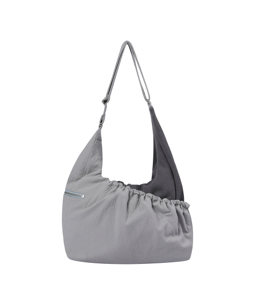 Ribbed layered cross bag CHARCOAL