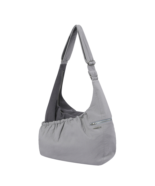 Ribbed layered cross bag CHARCOAL