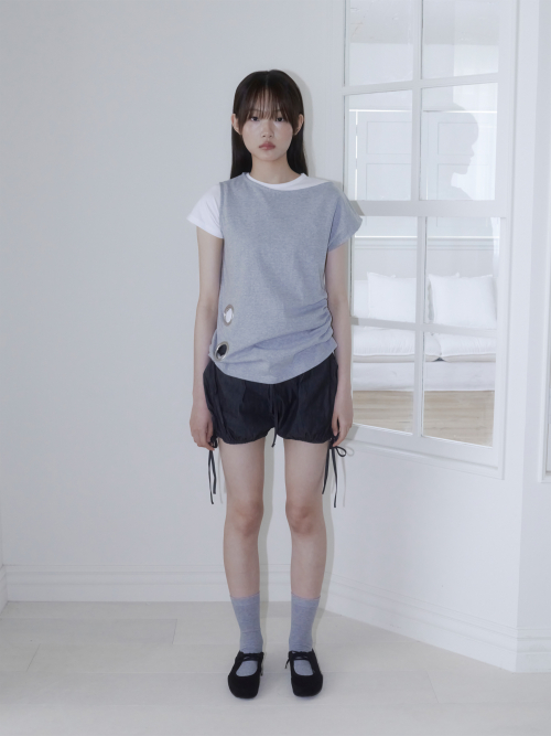 EYELET LOOSE SLEEVELESS (MELANGE)