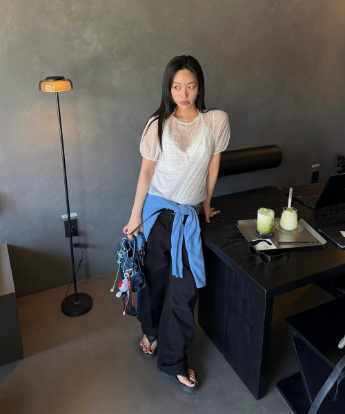 시스루토트티셔츠 J1TS322E