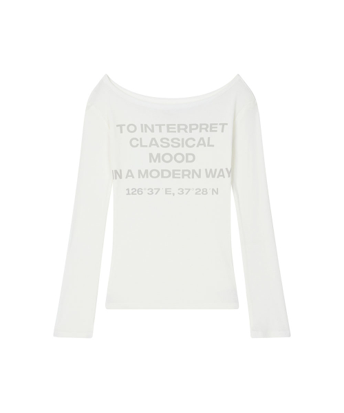 See-through Off-shoulder Long Sleeve - White
