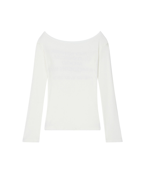 See-through Off-shoulder Long Sleeve - White