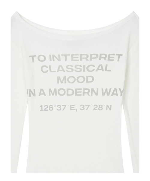See-through Off-shoulder Long Sleeve - White