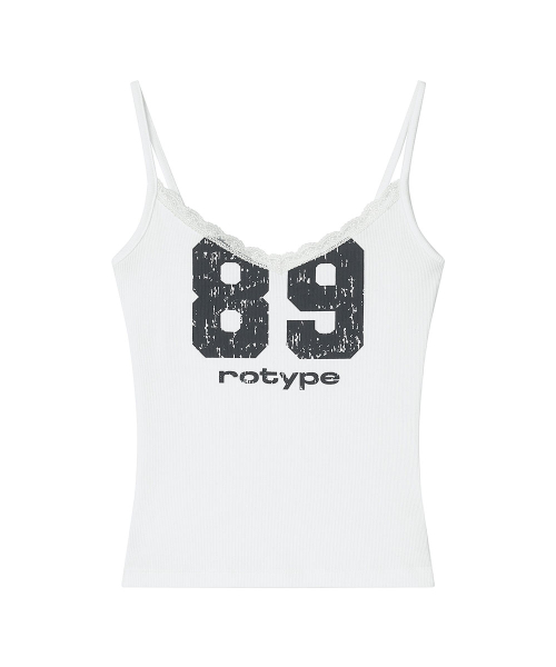 Crack Logo Lace Sleeveless - White