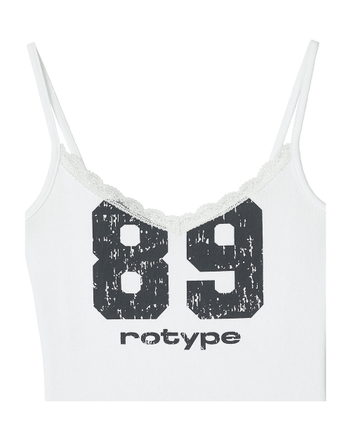 Crack Logo Lace Sleeveless - White
