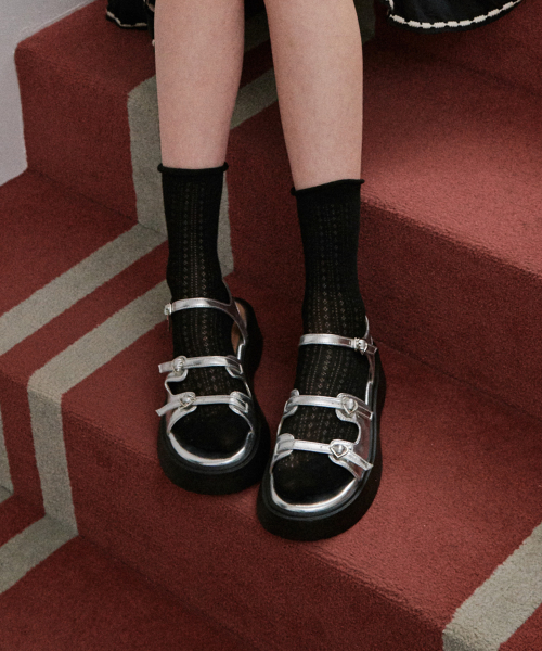 Triple Heart Strap Platform Sandals (att6003)
