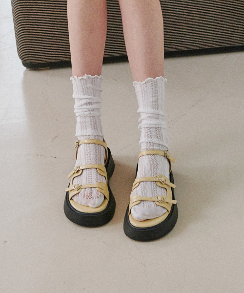 Triple Heart Strap Platform Sandals (att6003)