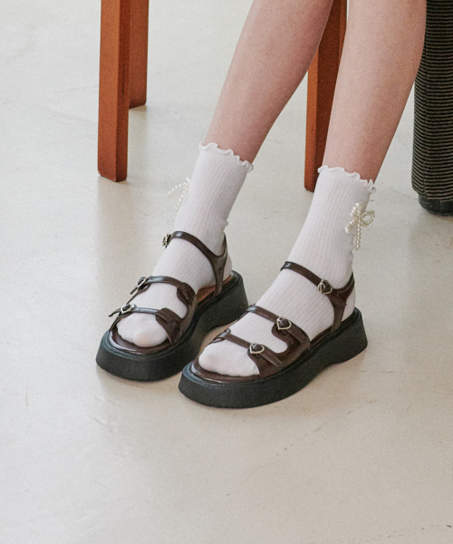 Triple Heart Strap Platform Sandals (att6003)
