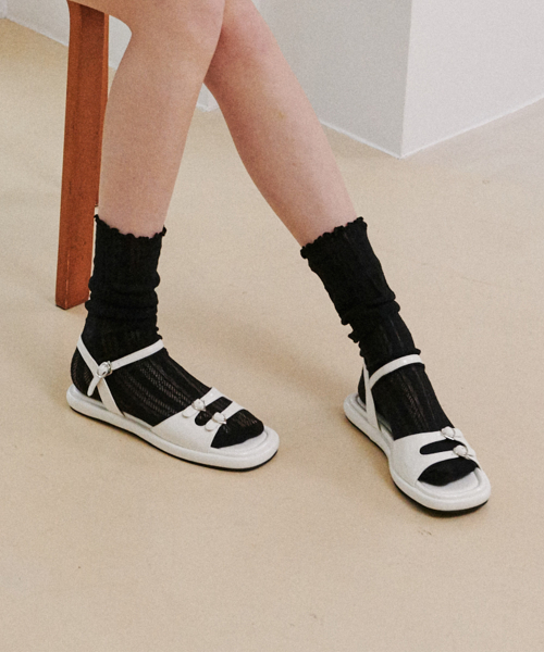 Twin Heart Buckle Strap Sandals (att6008)