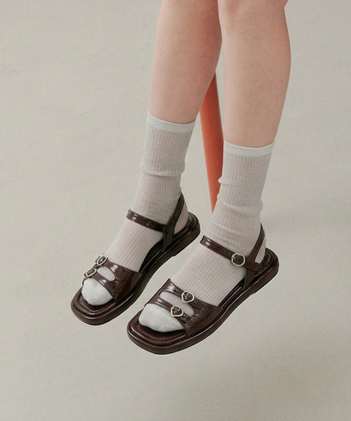 Twin Heart Buckle Strap Sandals (att6008)