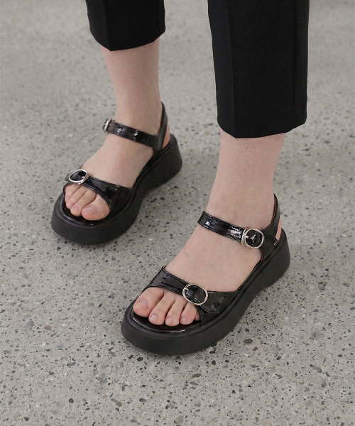 Double Buckle Strap Platform Sandals (att6009)