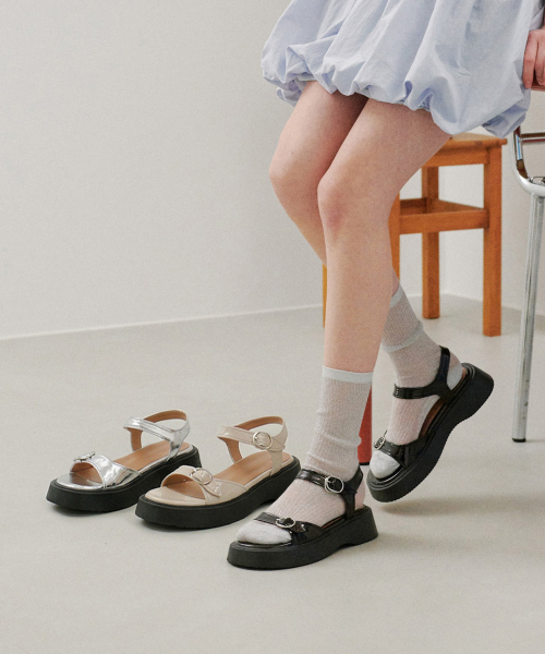 Double Buckle Strap Platform Sandals (att6009)