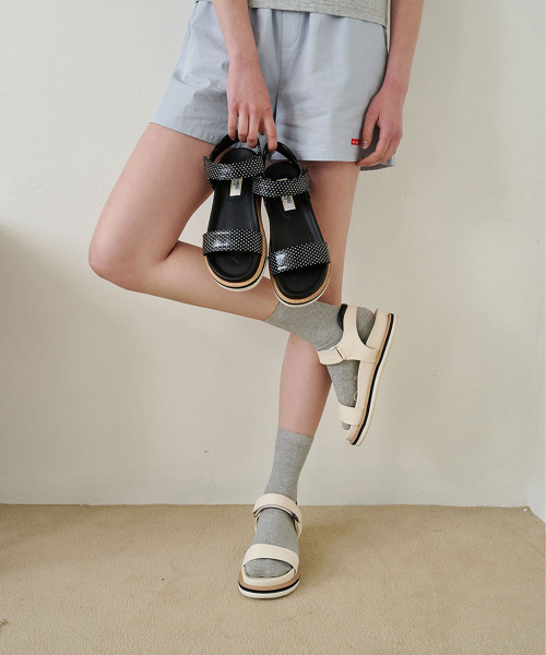 CUSH Single-Strap Basic Molded Sole Sandals_4 Colors (4cm)