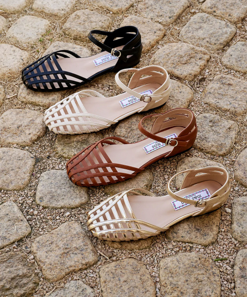 Liang Liant Square Toe Strap Flat_4colors