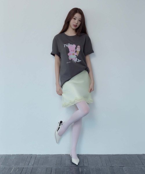 RORABBIT FRIENDS T-SHIRT CHARCOAL