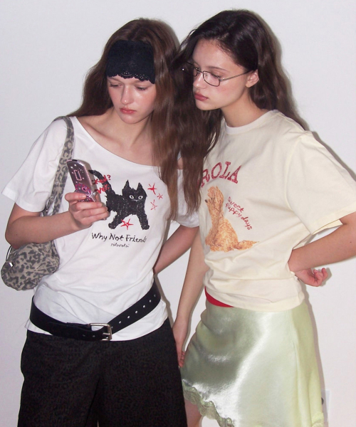 I LOVE ROLA PUPPY FRIENDS T-SHIRT BUTTER