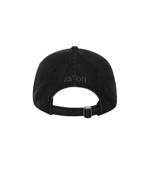 DENIM PATCH BALL CAP / BLACK