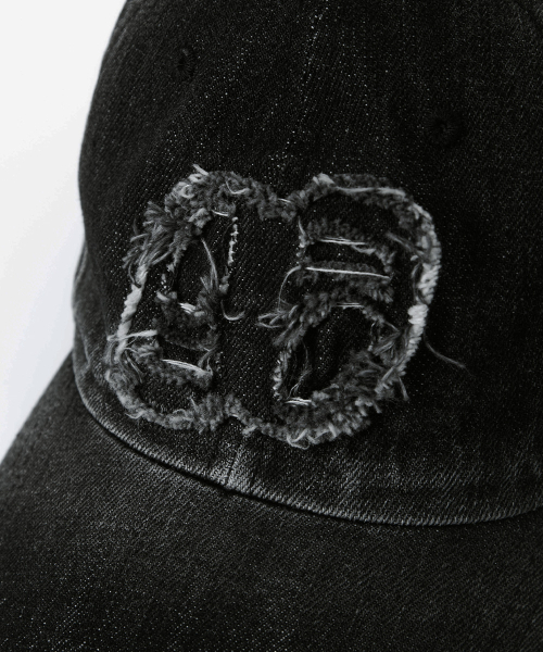 DENIM PATCH BALL CAP / BLACK