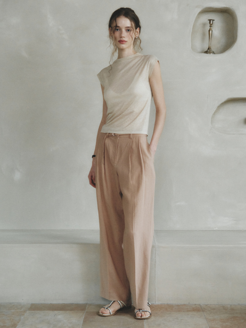 MARGARET half turtleneck T-shirt_BEIGE
