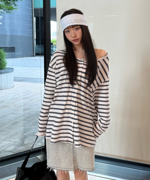 M 소프티 헤어밴드_white melange