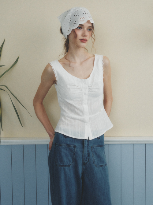 ATHENA round neck vest_WHITE