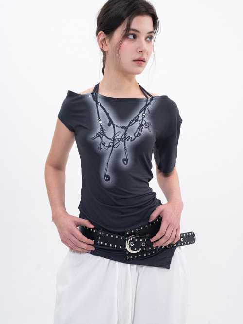 Earphone Necklace Tee