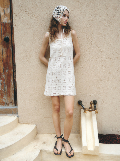 ALLEN crochet mini dress_BEIGE