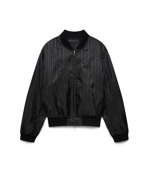 Stripe blouson - black