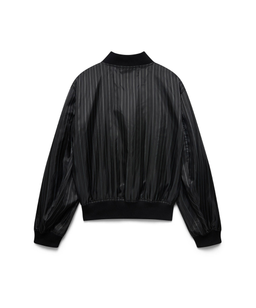 Stripe blouson - black