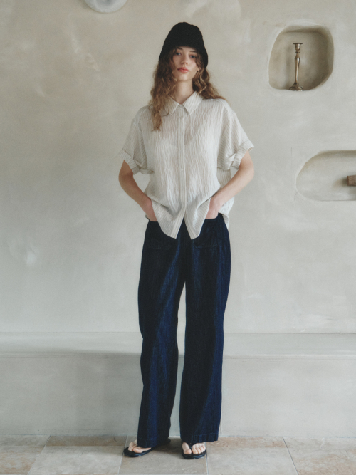 MAJE wide retro pocket jeans_DARK BLUE