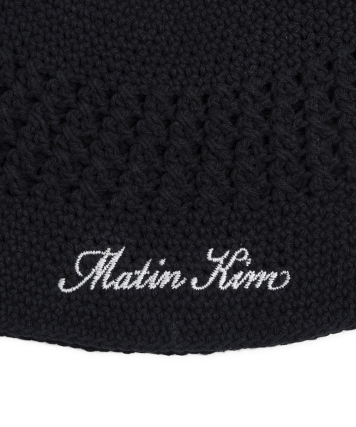 CROCHET COTTON BUCKET HAT IN BLACK