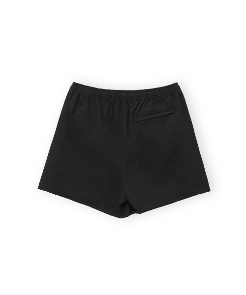W Cut Off Single Shorts, Black
