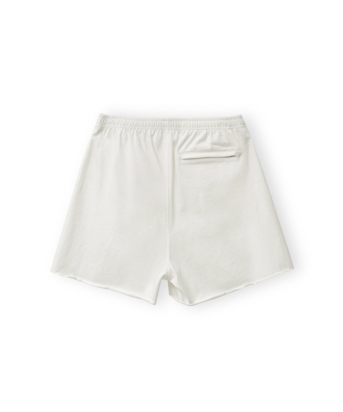 W Cut Off Single Shorts, Ivory